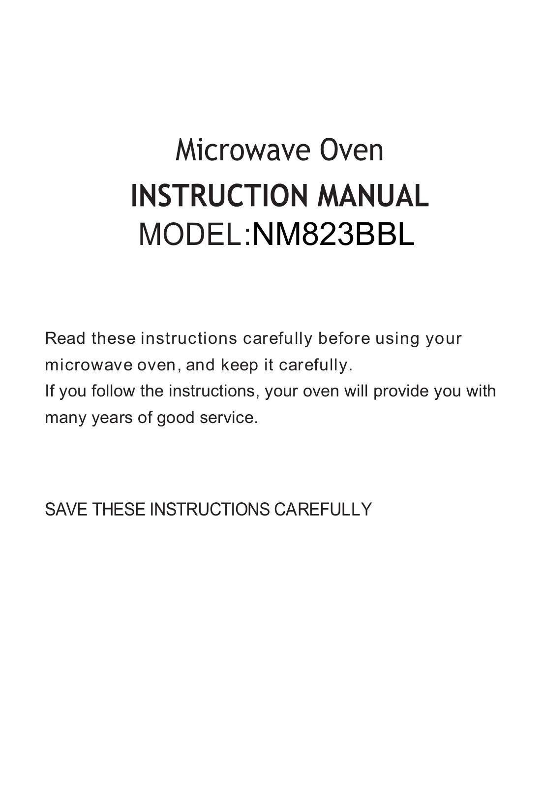 Nordmende NM823BBL Instruction Manual