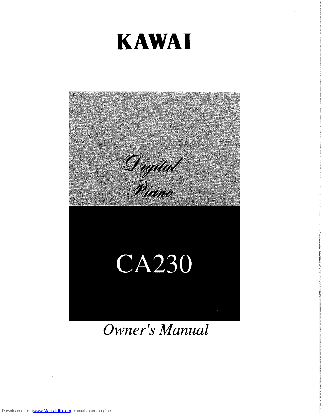 Kawai ca230 Owner's Manual