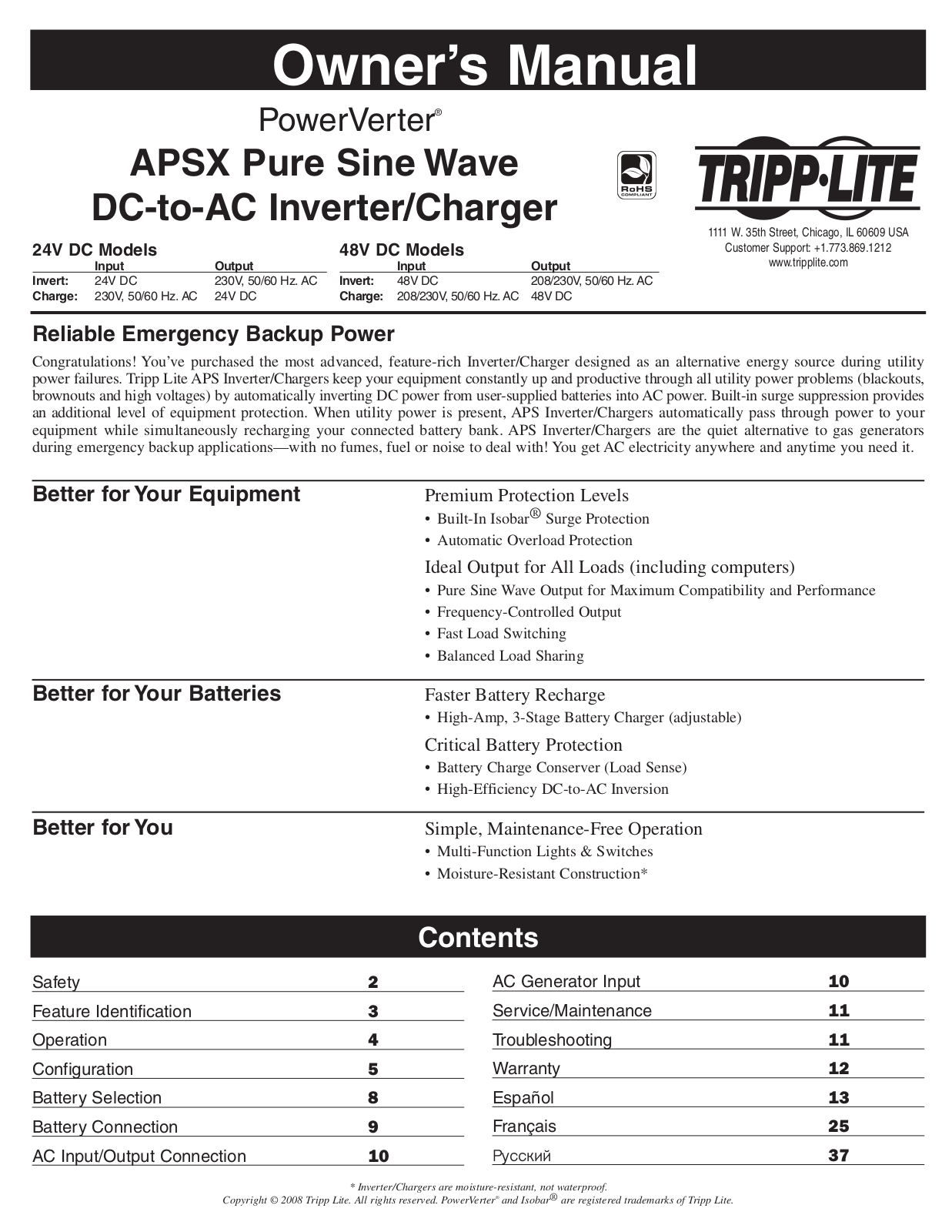 Tripp Lite APSX6048VR User Manual