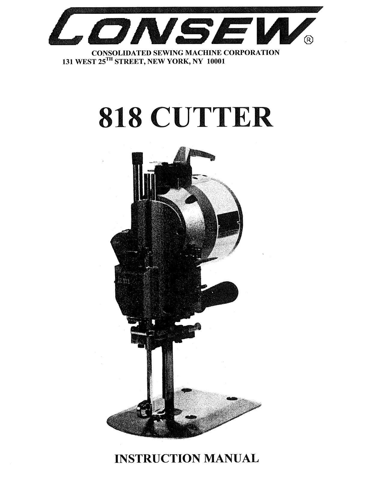 Consew 818 Instruction Manual