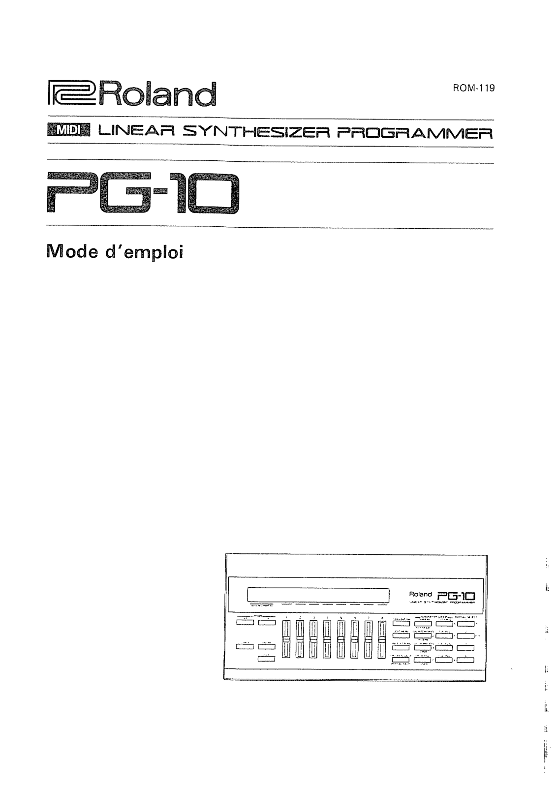 Roland PG-10 User Manual