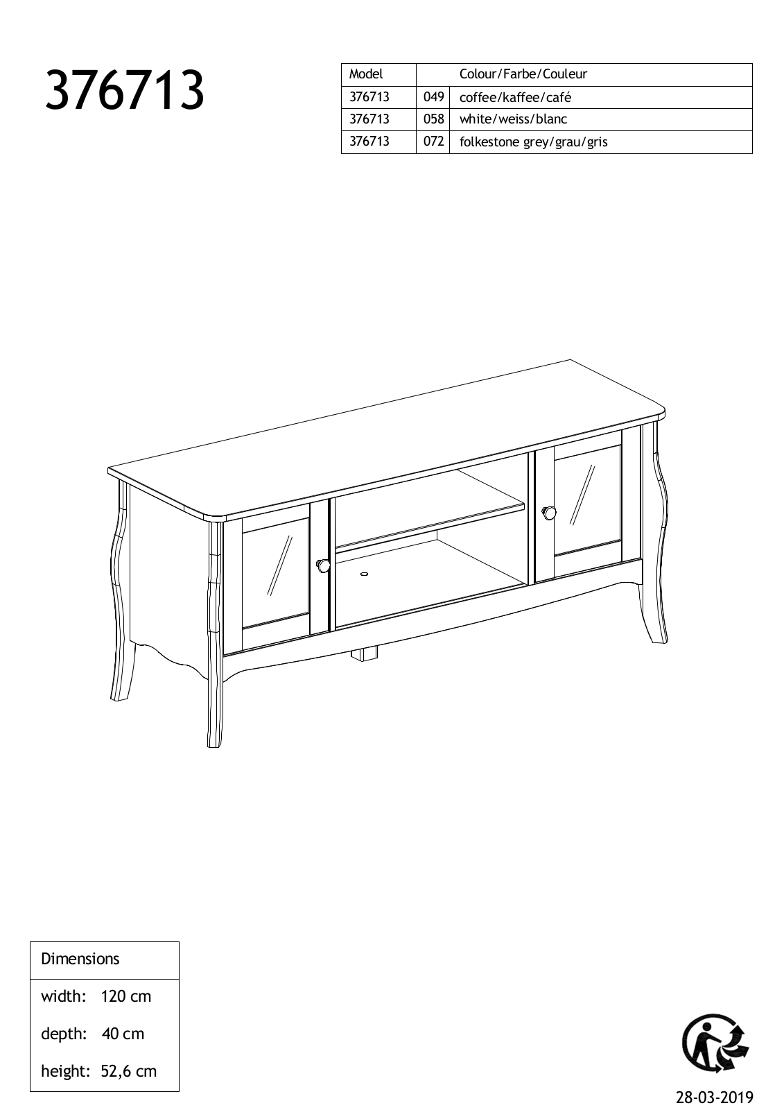 Home affaire 376713 Assembly instructions