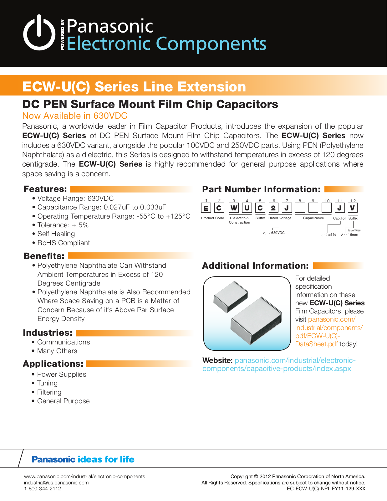 Panasonic ECW-UC User Manual