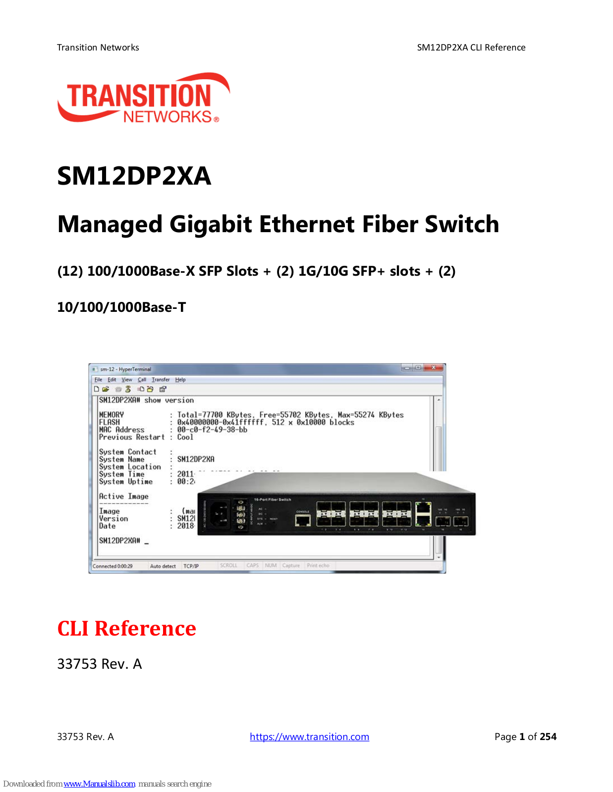 Transition Networks SM12DP2XA Cli Reference Manual - ManualMachine.com