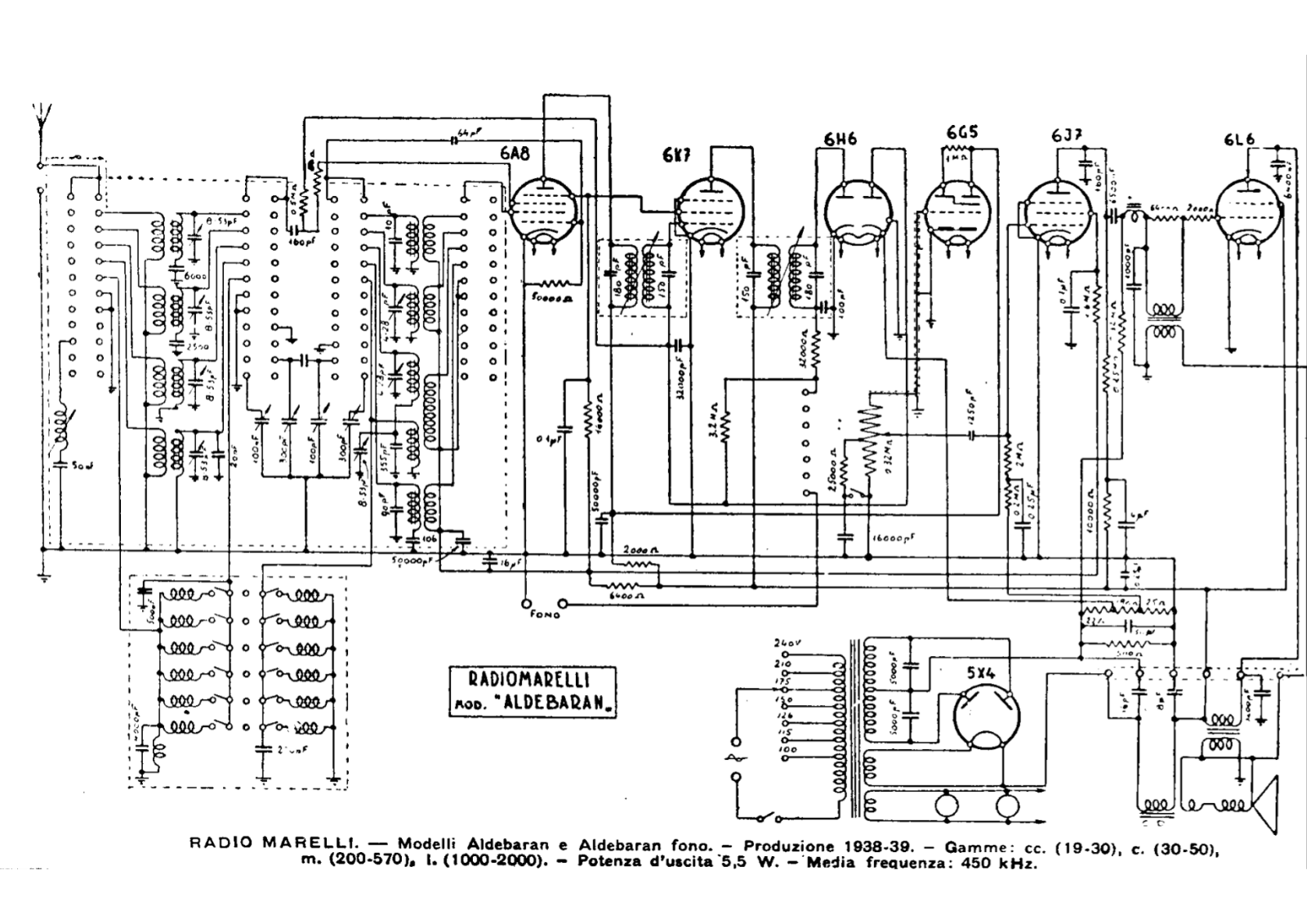 Radiomarelli aldebaran schematic