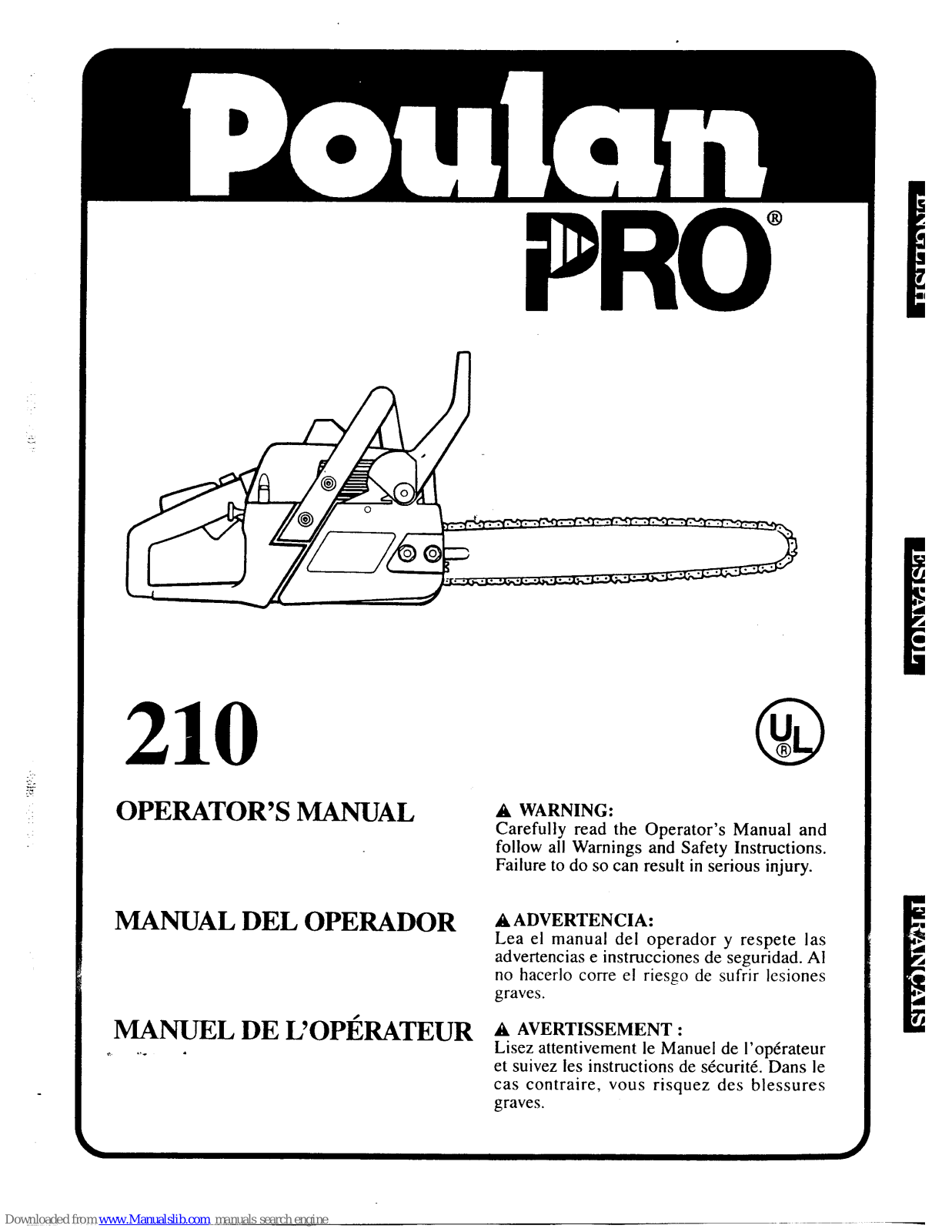 Poulan Pro 1995-03 User Manual