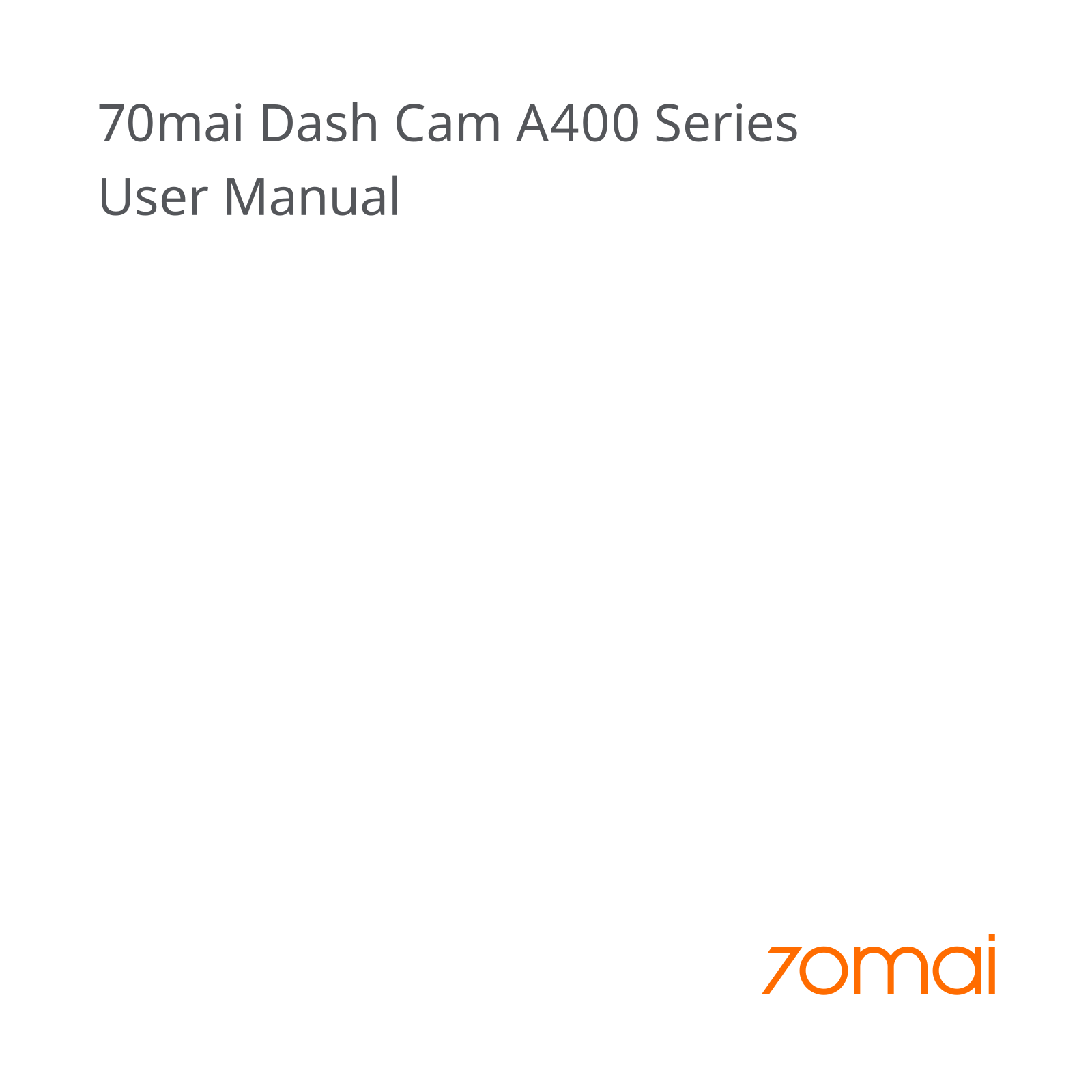 70mai A400 User manual