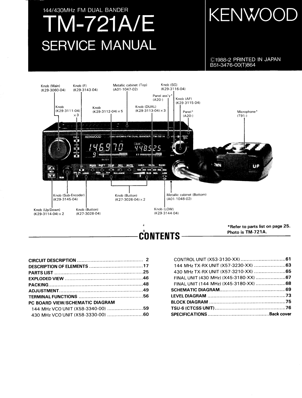 Kenwood TM-721 Service Manual