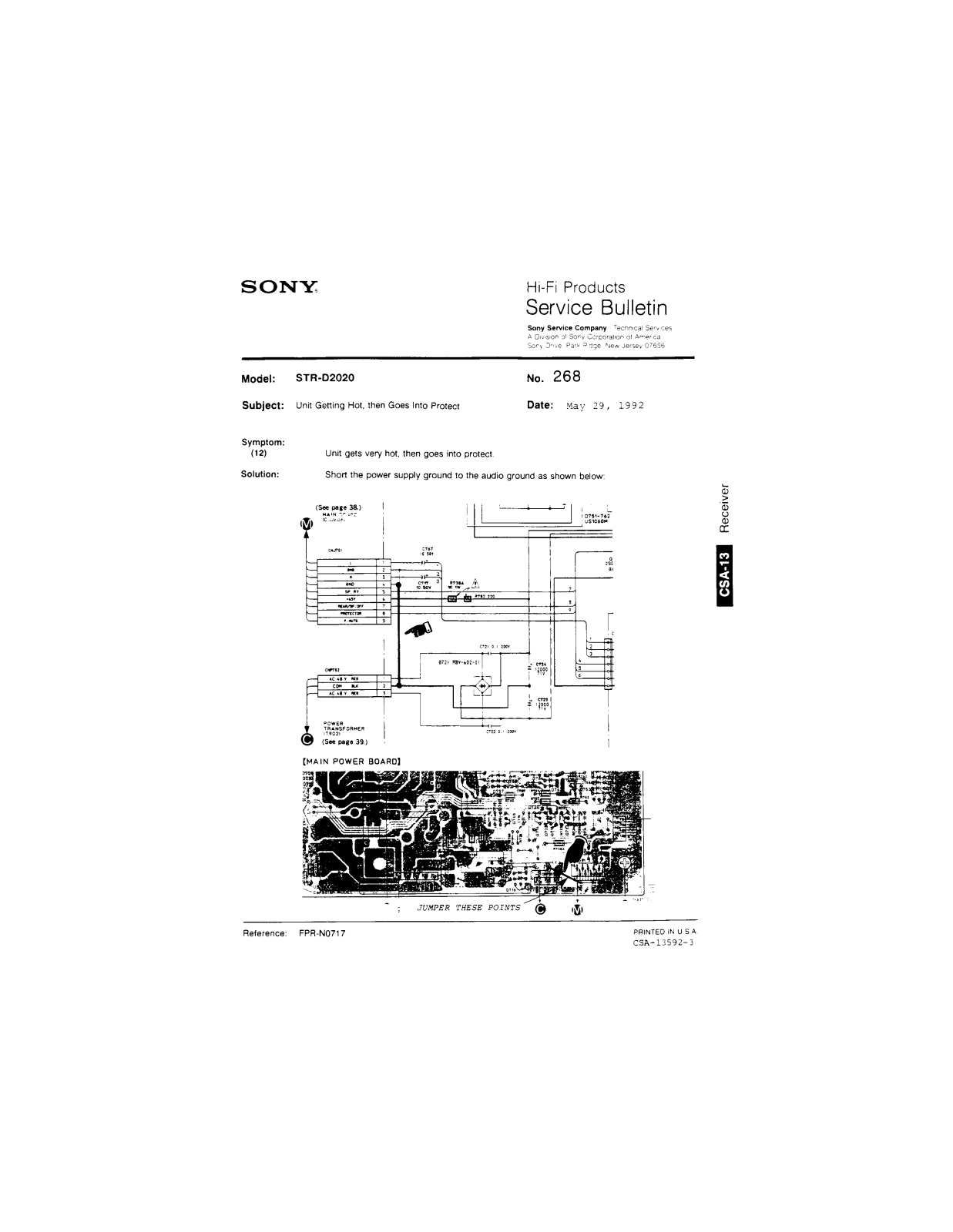 Sony STR-D2020 Service Manual