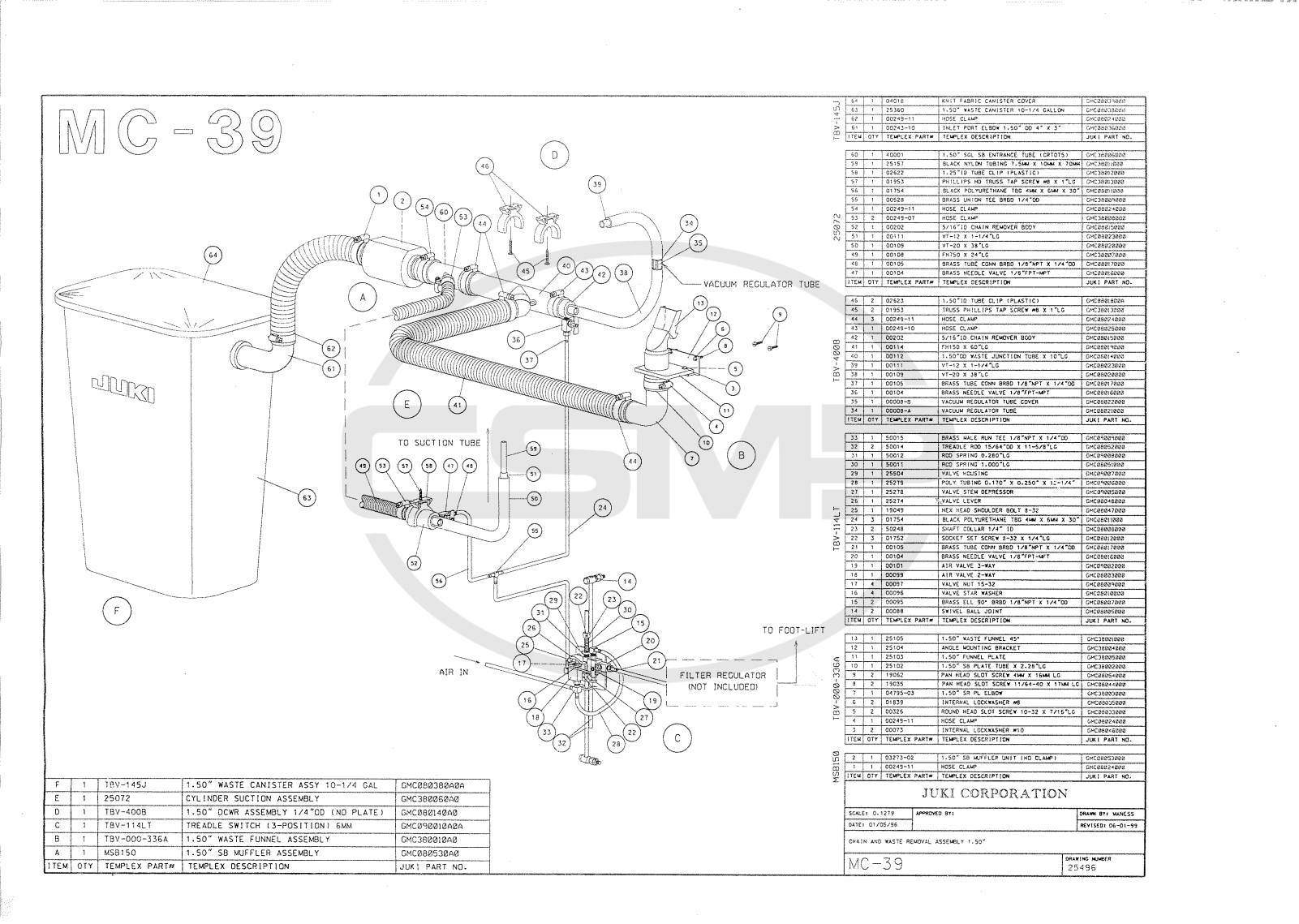 Juki MC39 Parts Book