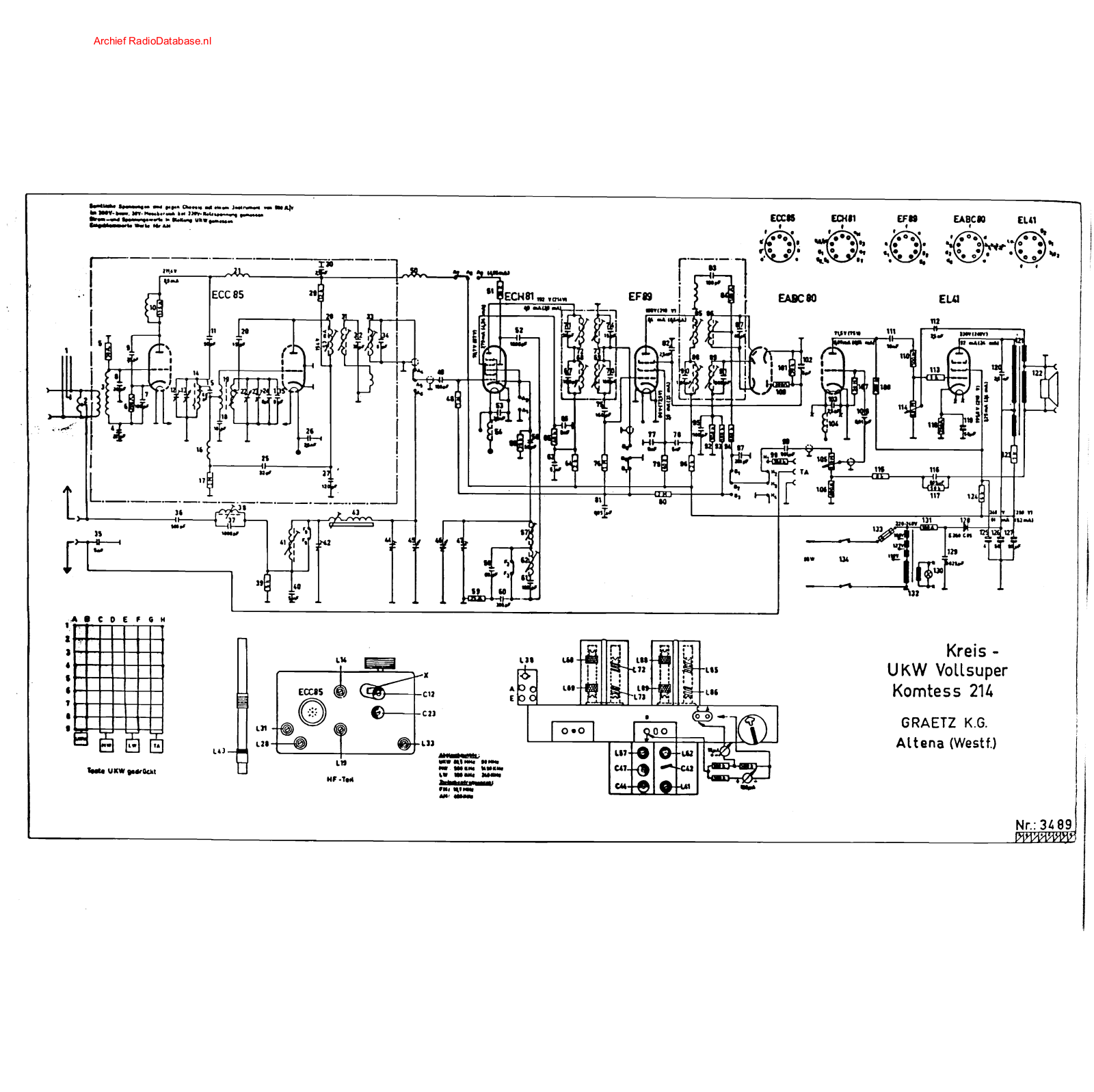 Graetz KOMTESS-214 Schematic