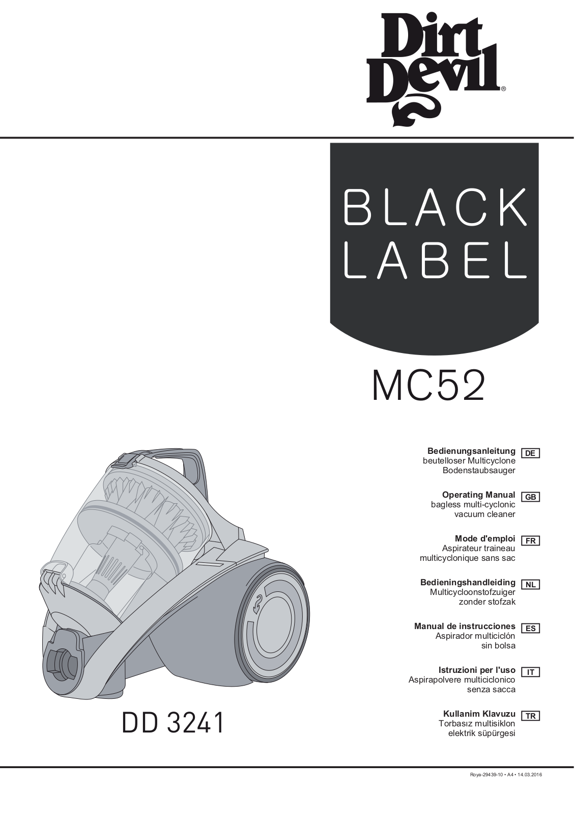 Dirt Devil DD3241 User manual