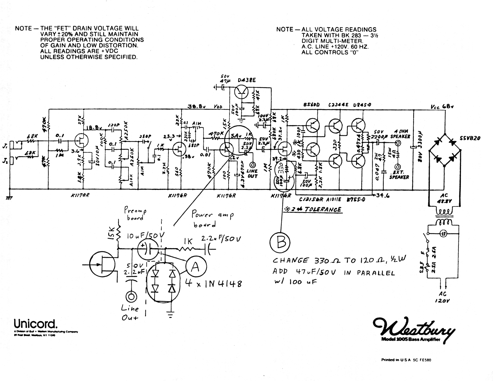 Westbury 10005 schematic