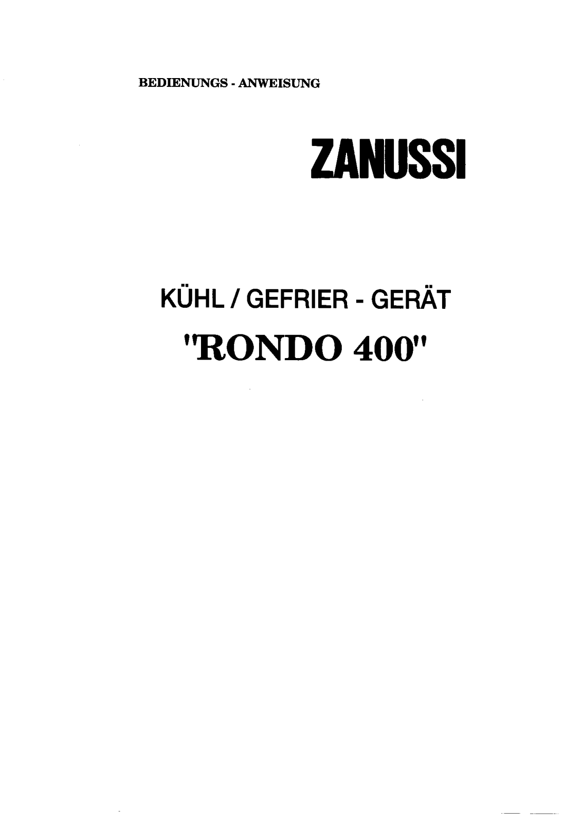 Zanussi ZF4WHI, ZF4XS2, ZF4BLU2, ZF4SILS2 User Manual