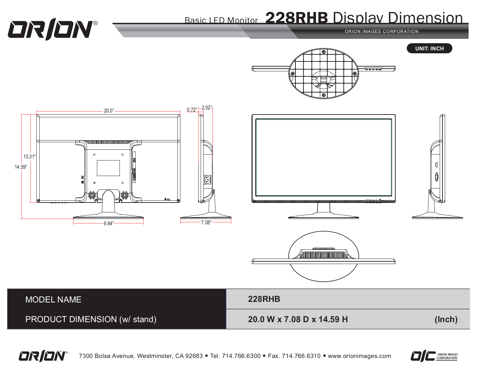 Orion 228RHB User Manual