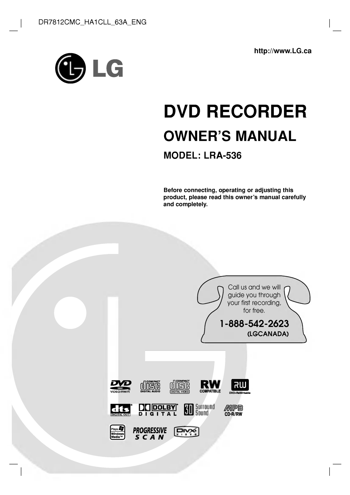 LG DR7812CMC Owner’s Manual