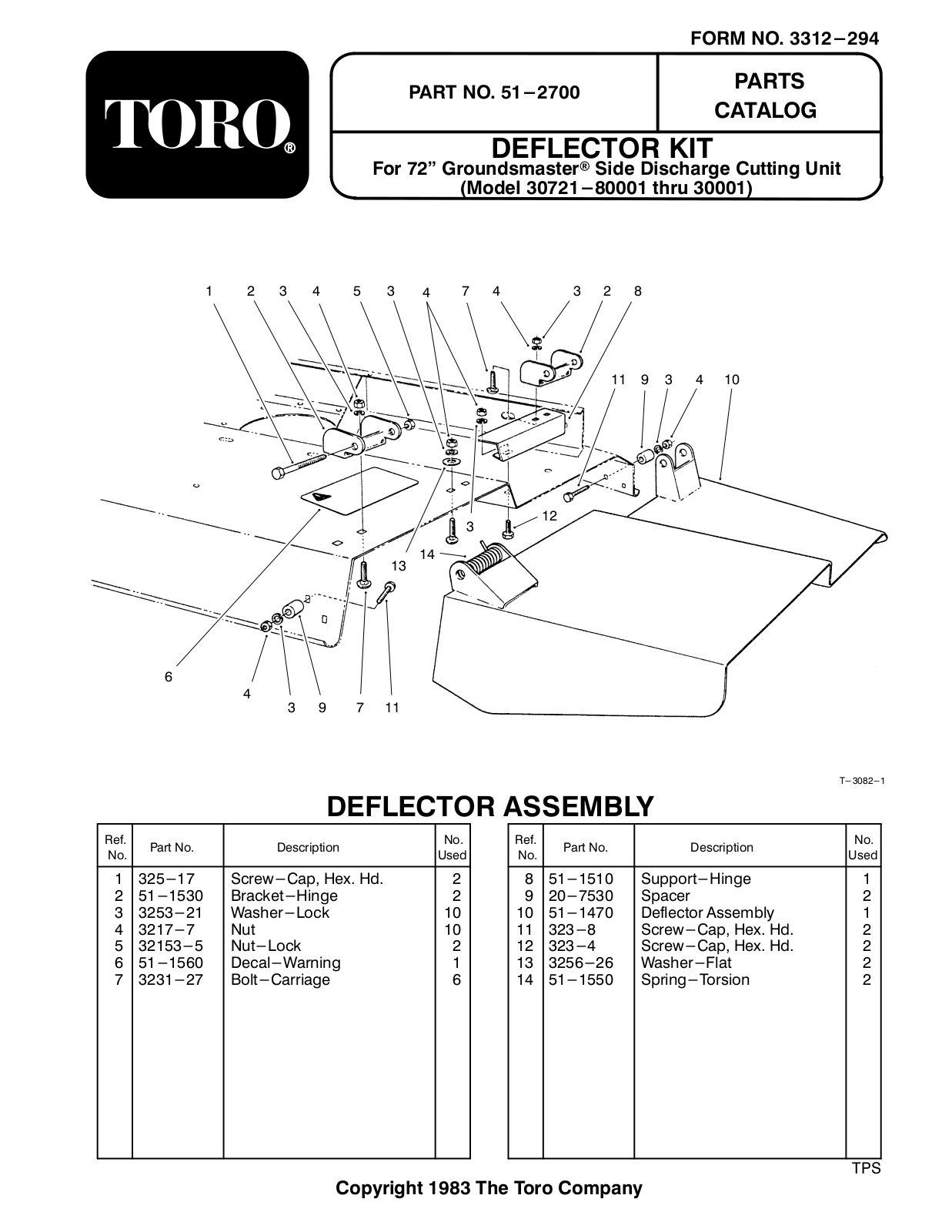 Toro 51-2700 Parts Catalogue