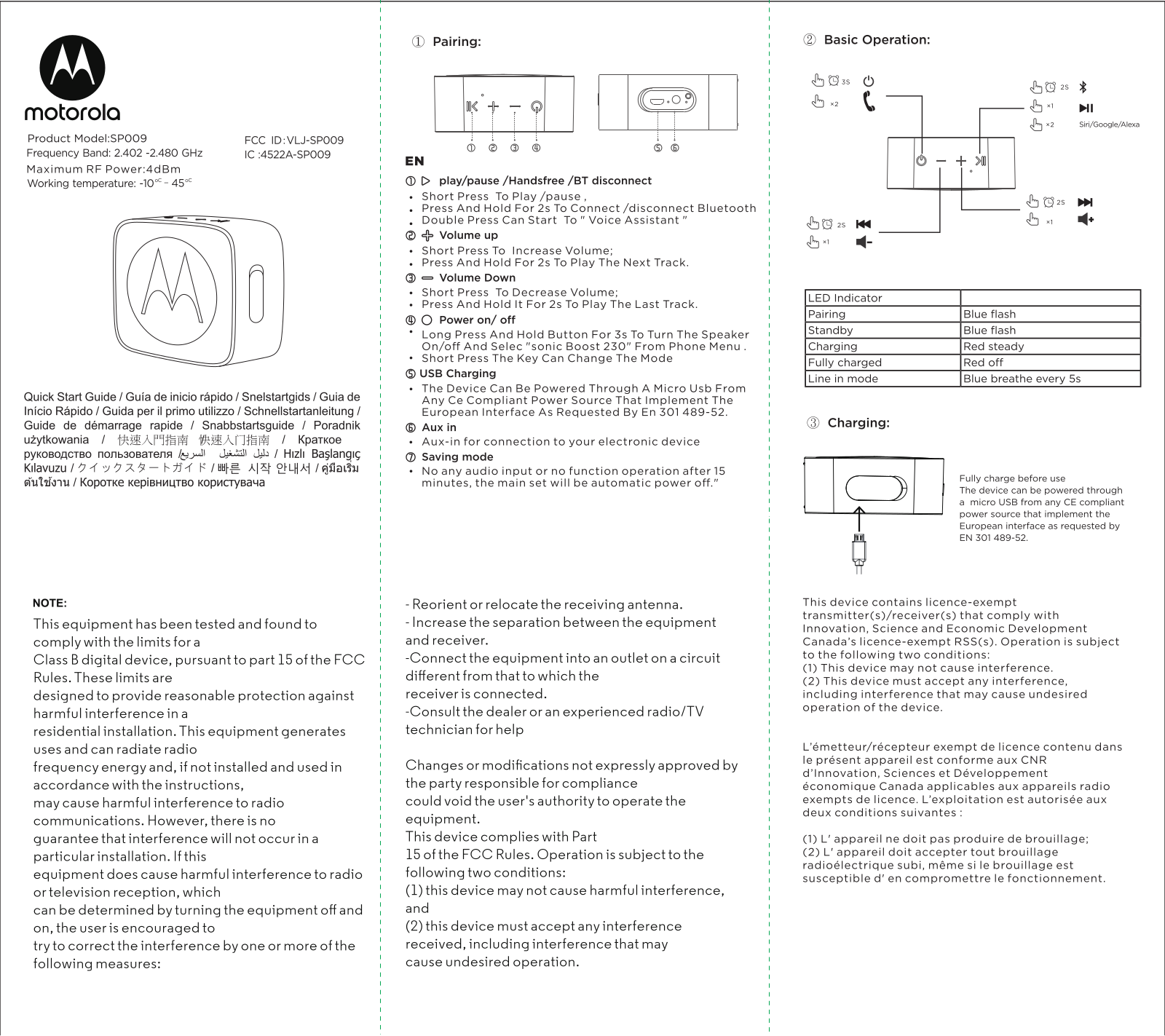 Binatone Electronics SP009 User Manual