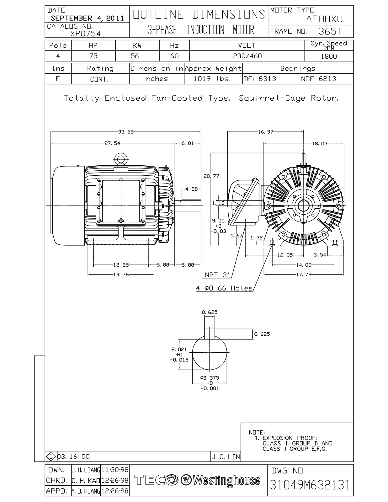 Teco XP0754 Reference Drawing