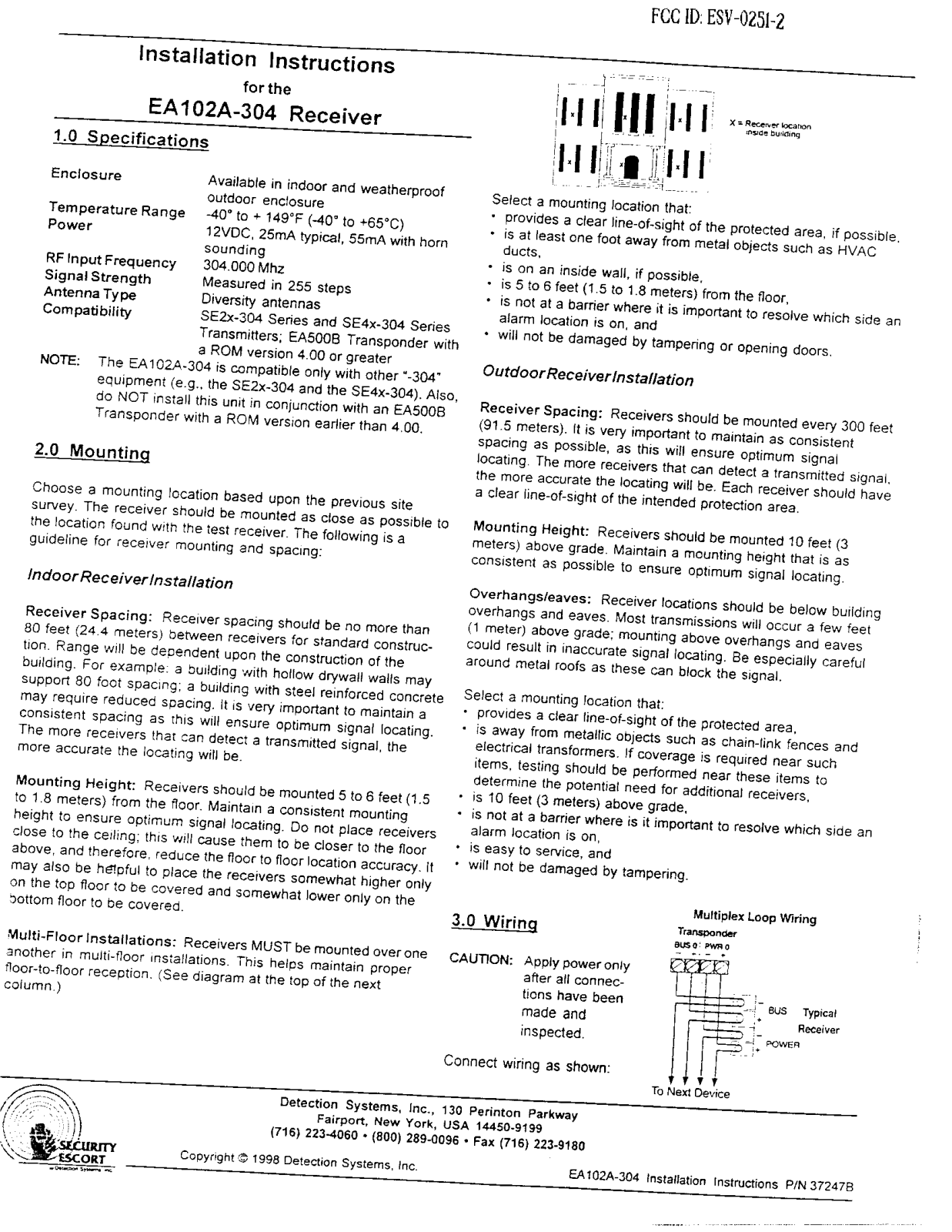 Bosch Security Systems 0251 2 User Manual