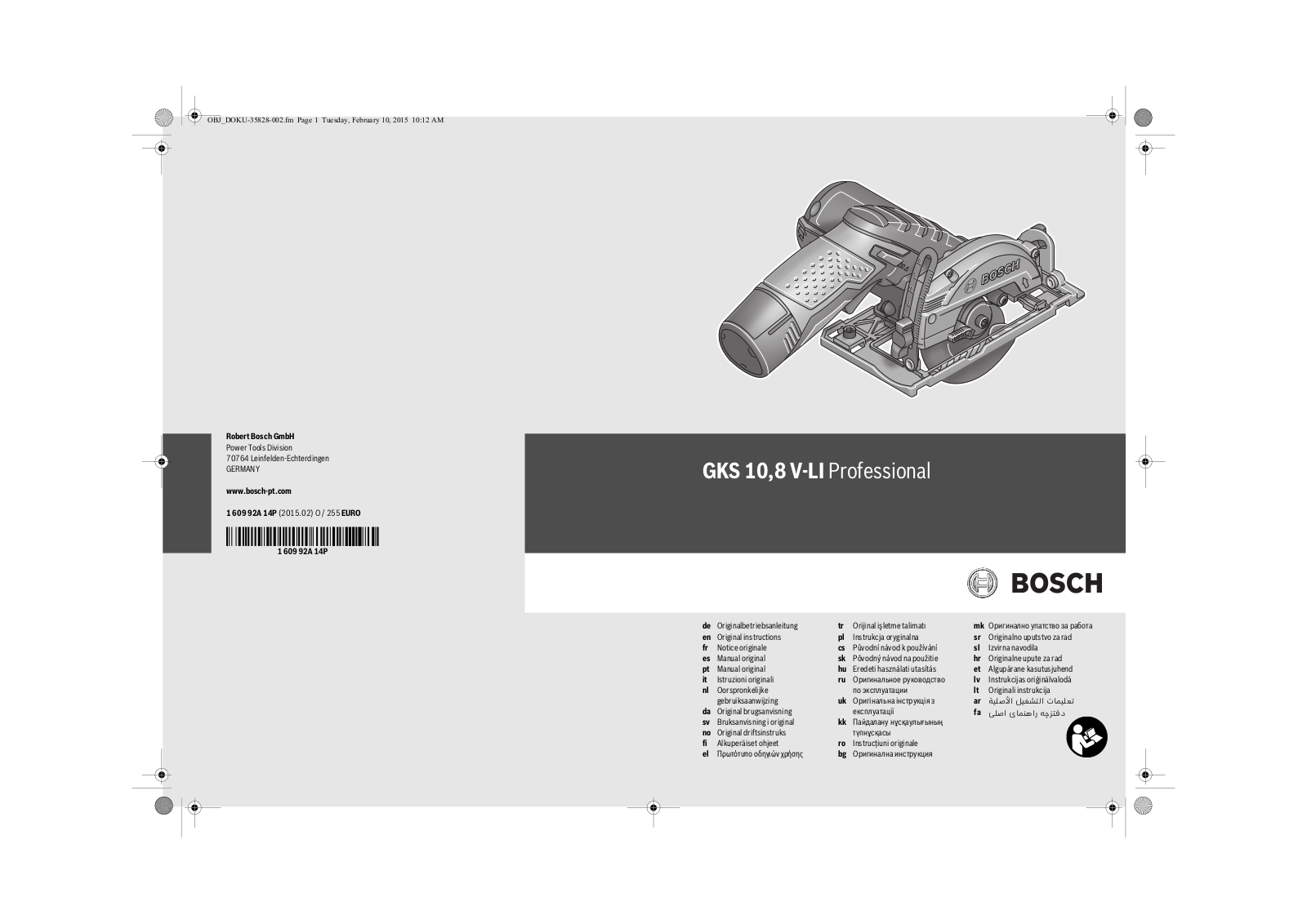 Bosch GKS 10.8 V-LI User Manual