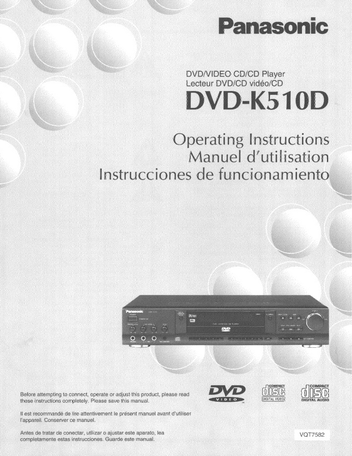 Panasonic DVD-K510D Operating Instruction