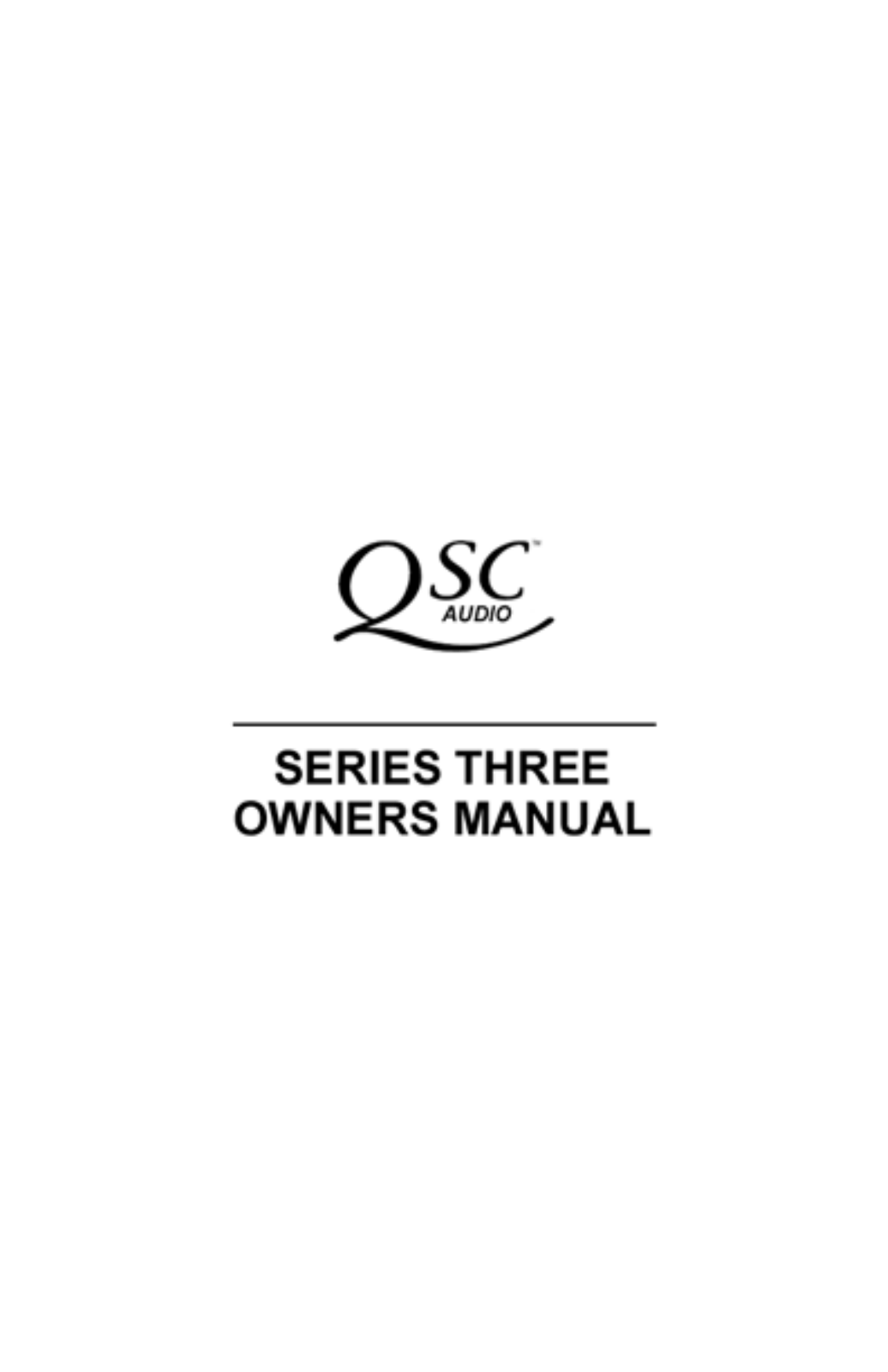 QSC 3200, 3350, 3500, 3800 Owners manual