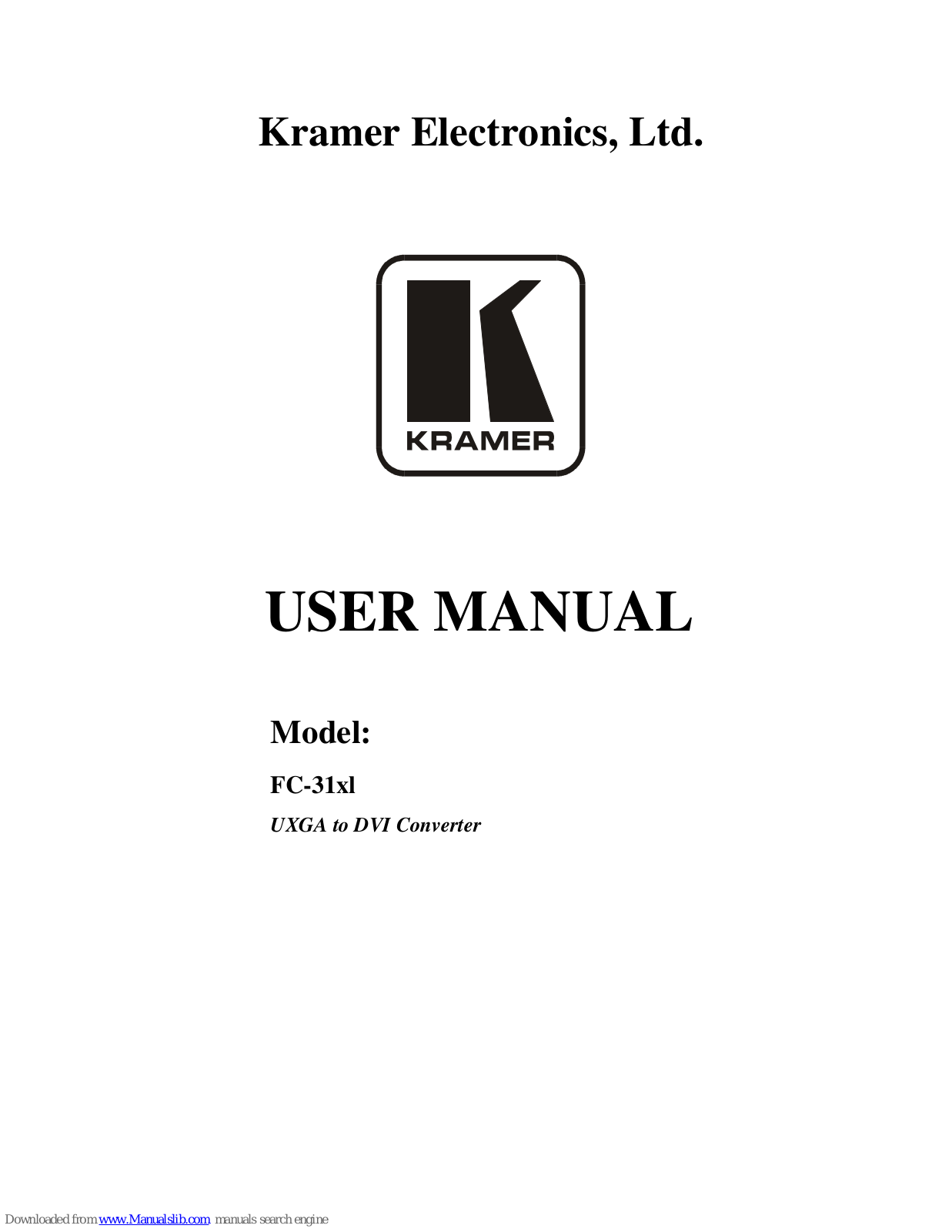 Kramer FC-31xl User Manual