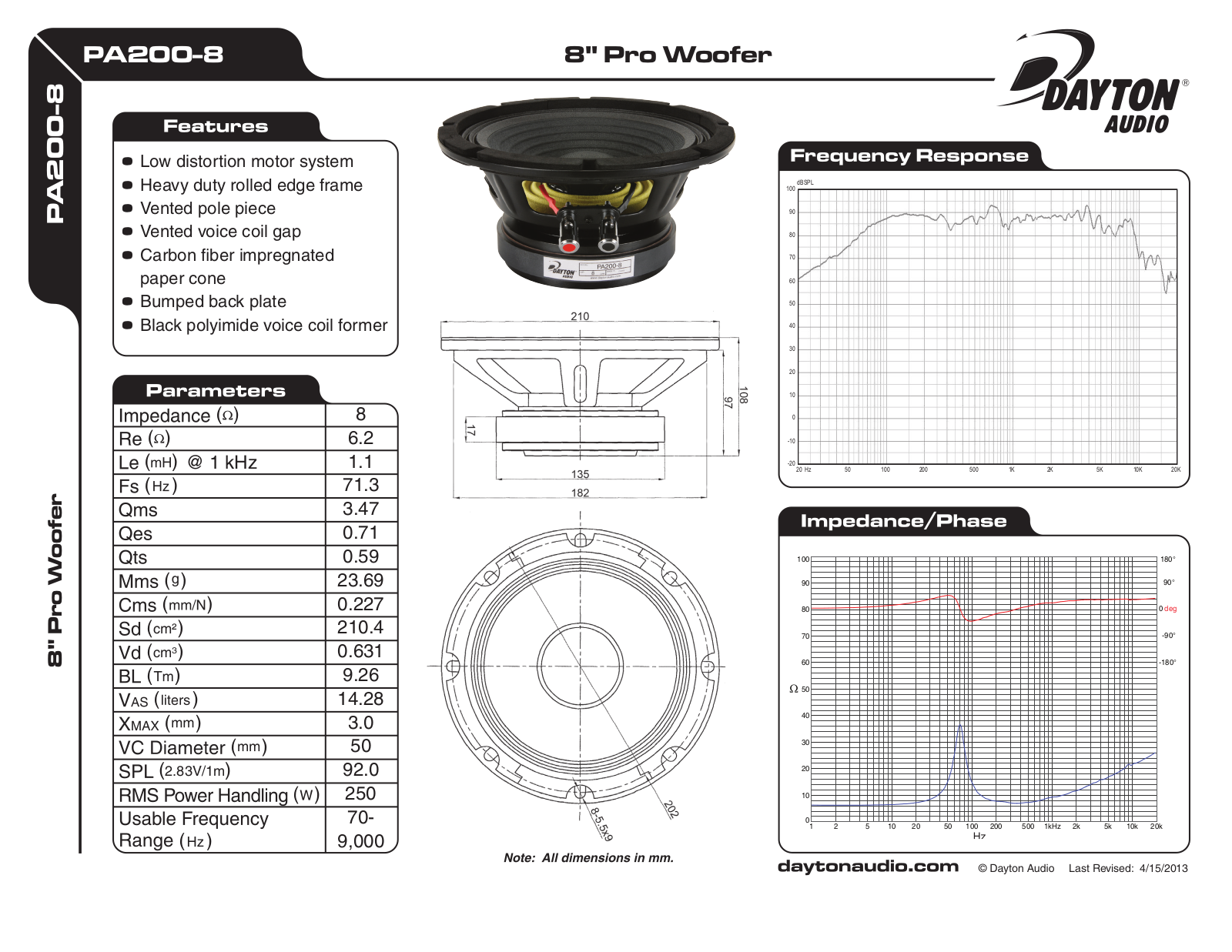 Dayton PA200-8 User Manual