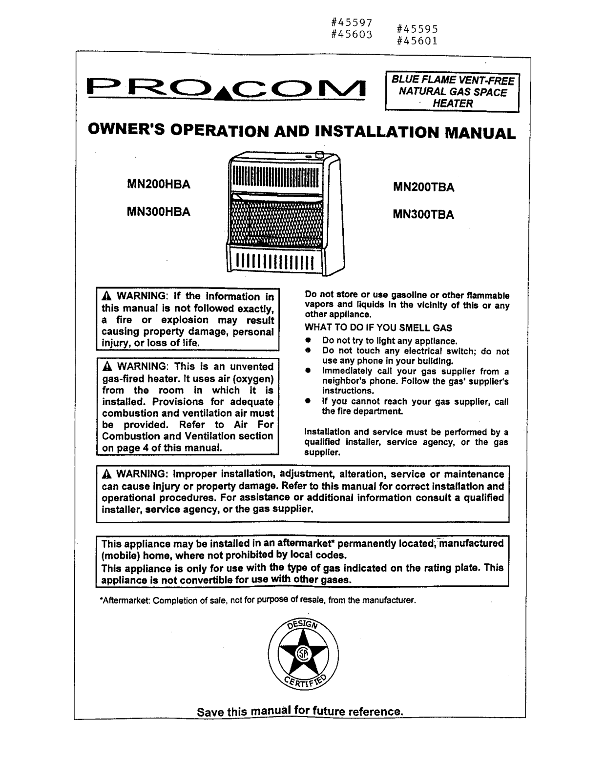 Procom mn300tba, MN300HBA, MN200TBA, MN200HBA User Manual