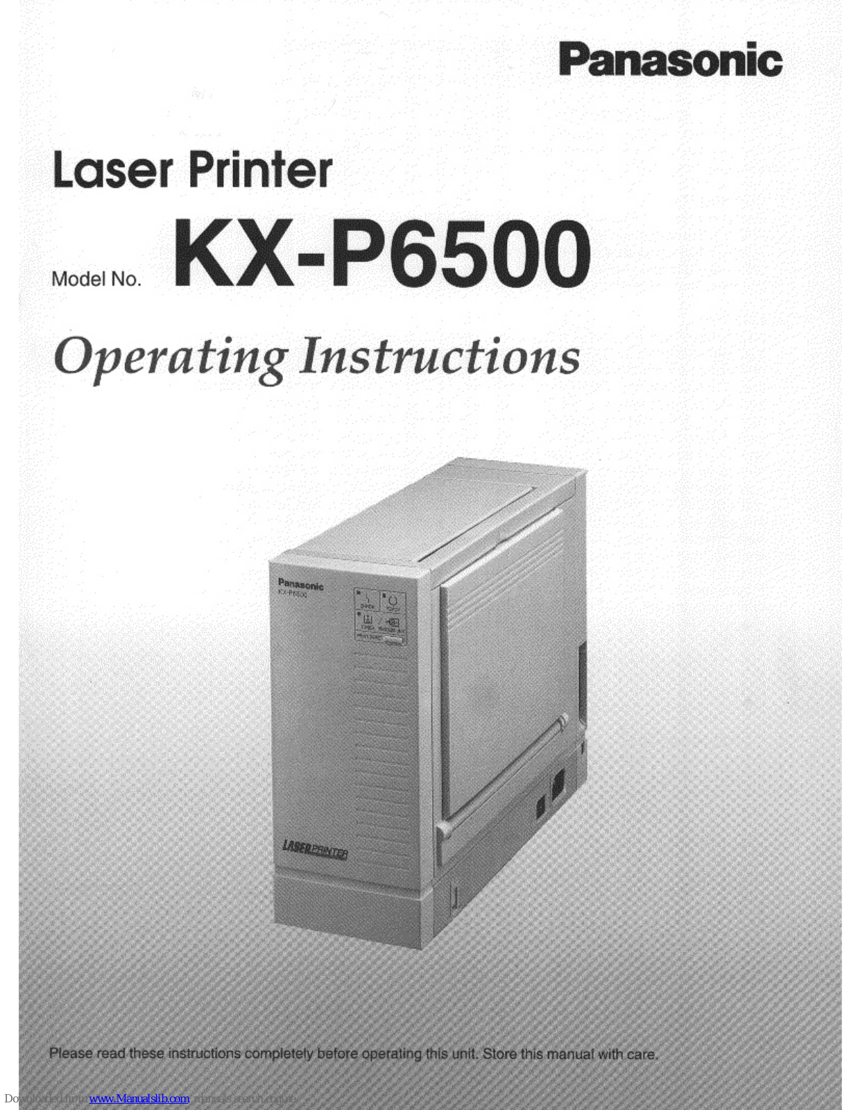 Panasonic Jetwriter KX-P6500 User Manual