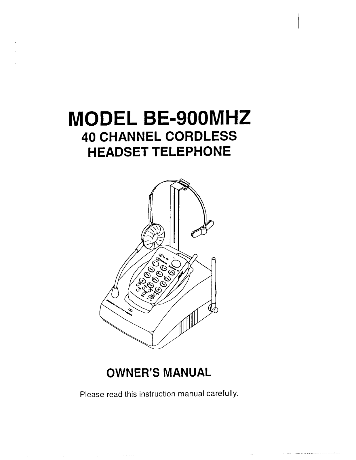 Belco Co BE 900MHZ User Manual