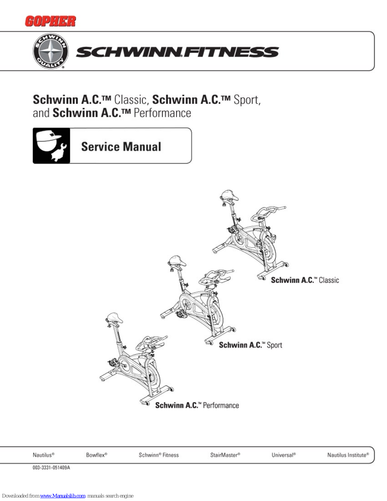 Schwinn Classic,Performance,Sport Service Manual