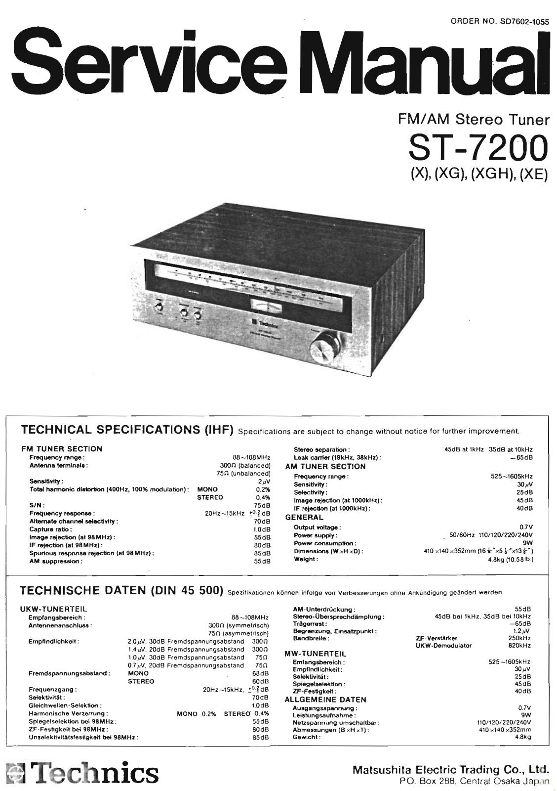 Technics ST-7200 Service Manual