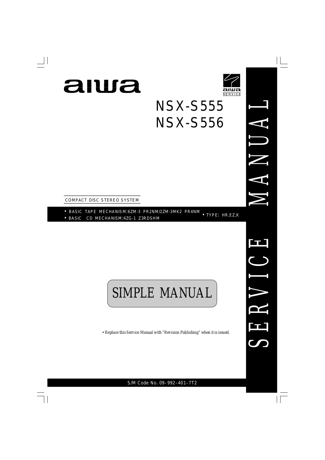 Aiwa NSX-S556, NSX-S555 Service Manual