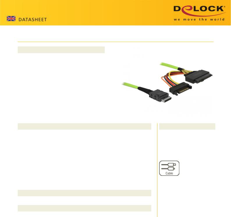 DeLOCK OCuLink SFF-8611 plug on U.2 SFF-8639 socket, 0.5m User Manual