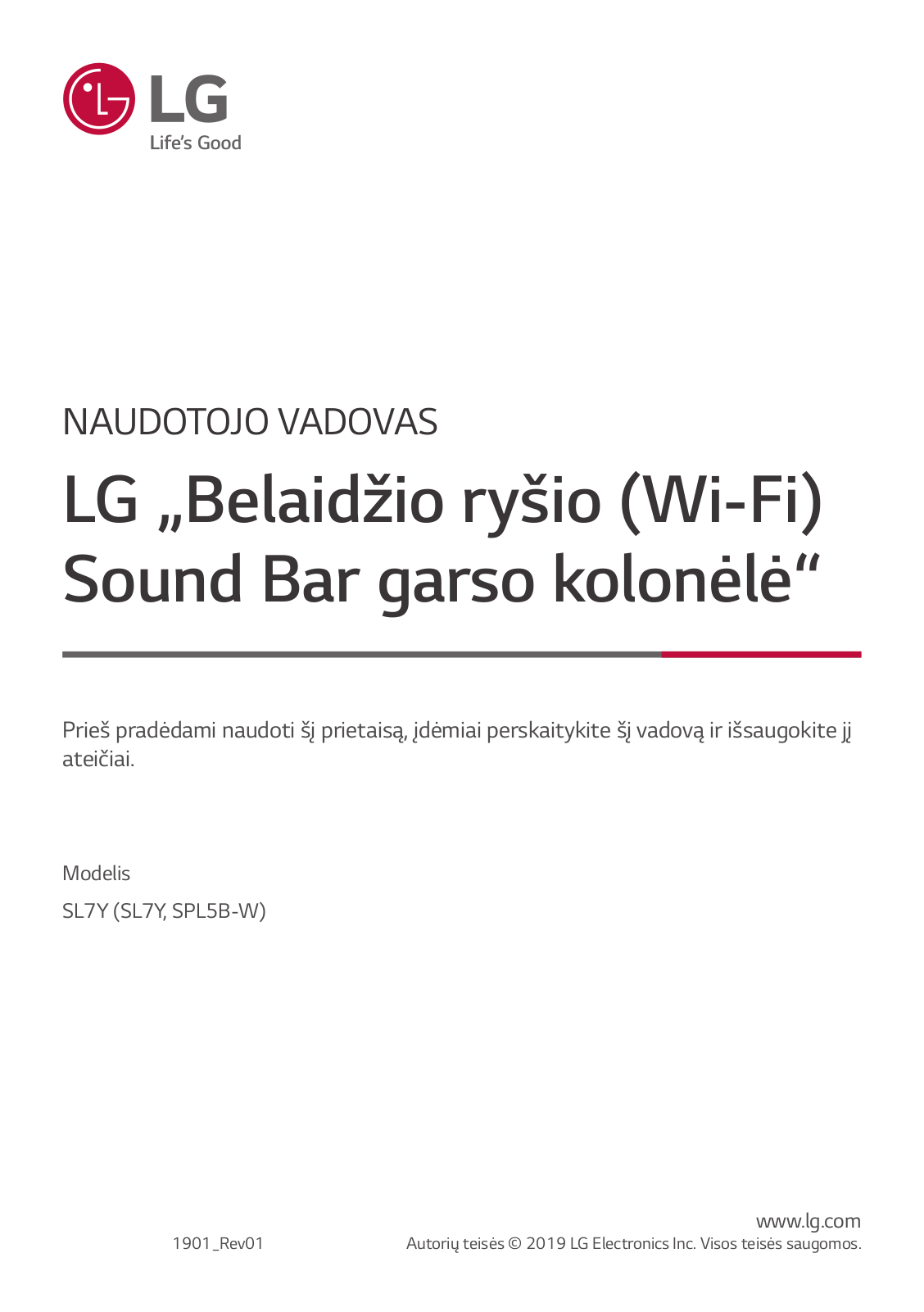 LG SL7Y User Guide