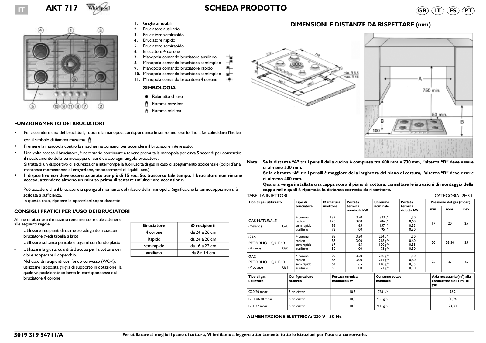 Whirlpool AKT 717/IX INSTRUCTION FOR USE