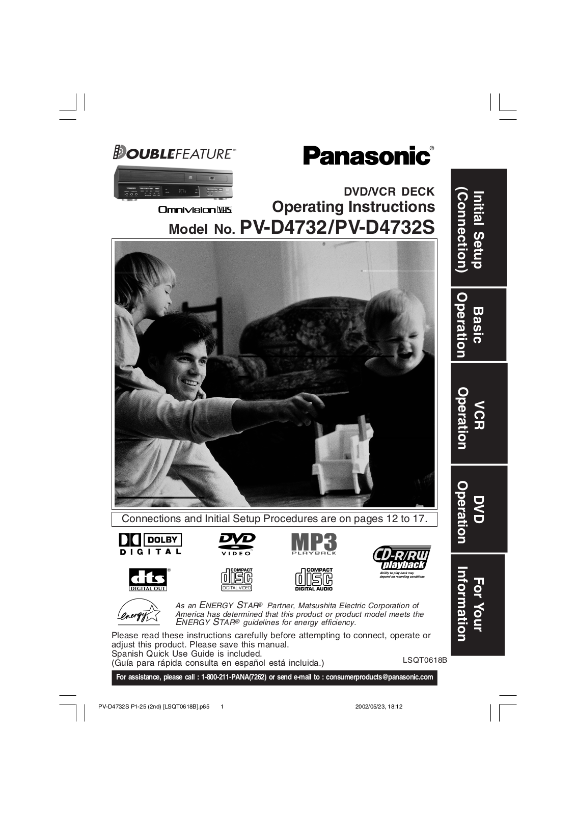 Panasonic PV-D4732, PV-D4732S User Manual