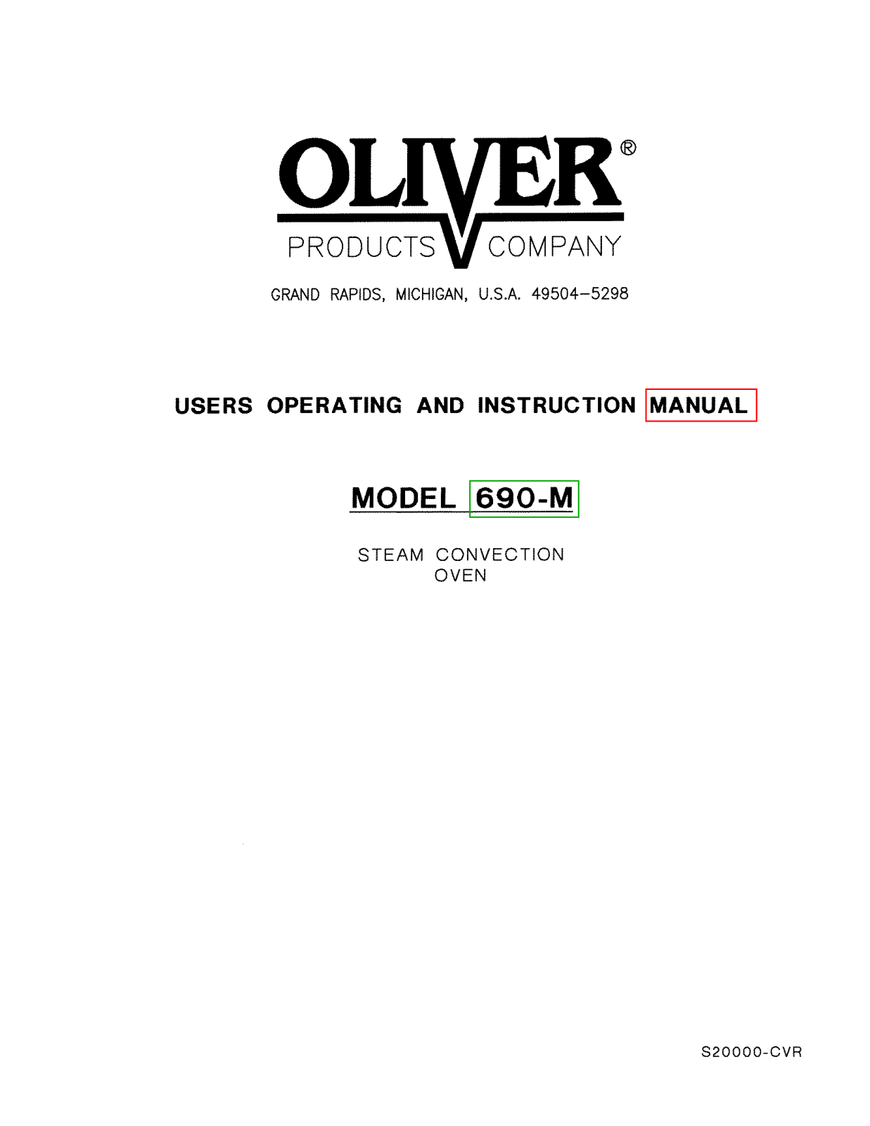 Oliver 690-M Installation  Manual