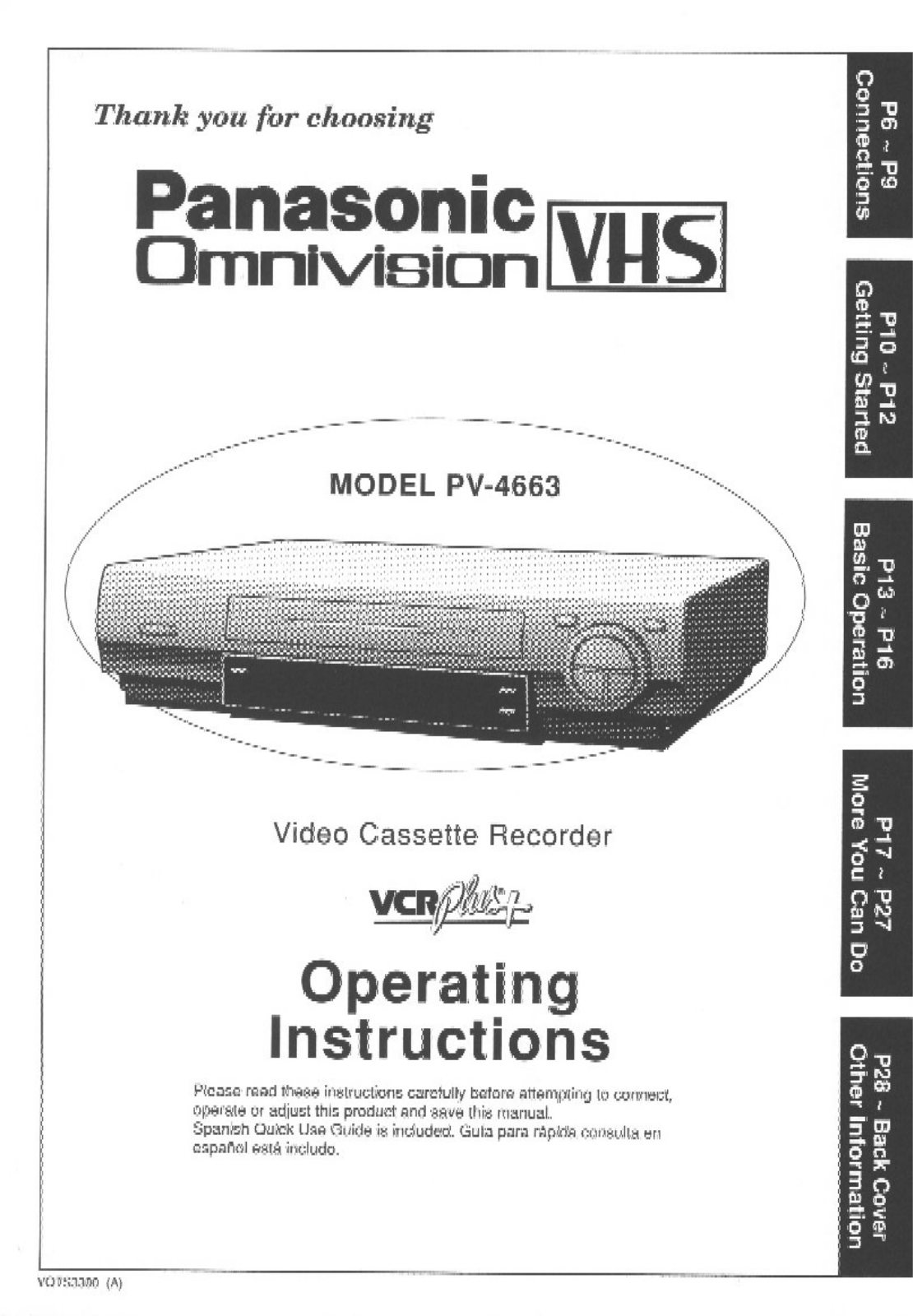 Panasonic PV-4663 User Manual