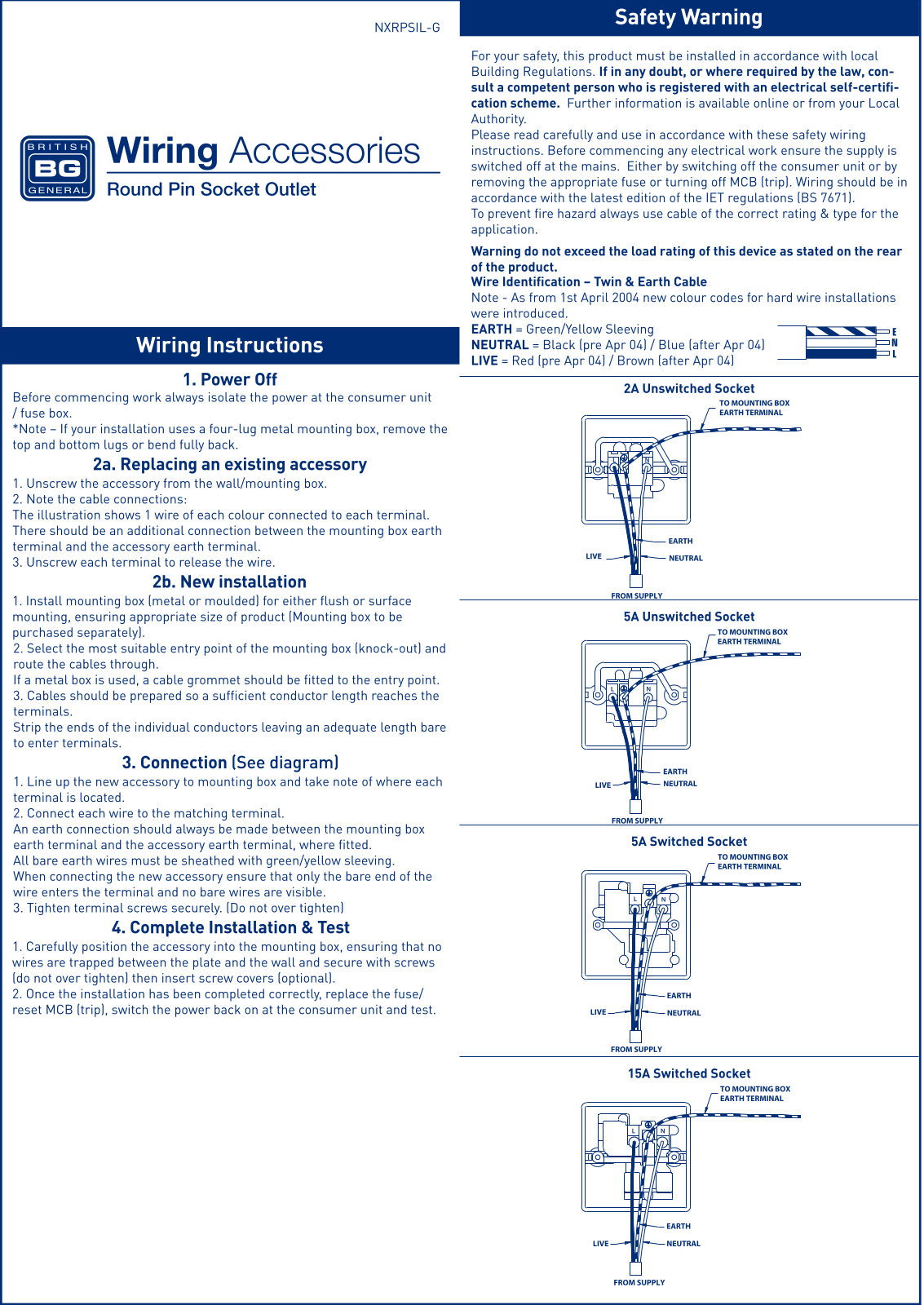 BG Electrical NBS29G, MC529 User guide - ManualMachine.com