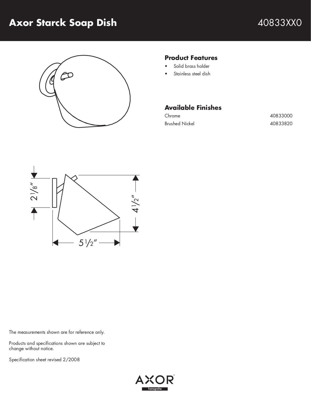 Hans Grohe 40833XX0 User Manual