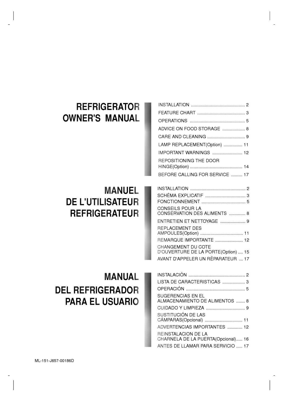 LG GR-151S Owner’s Manual