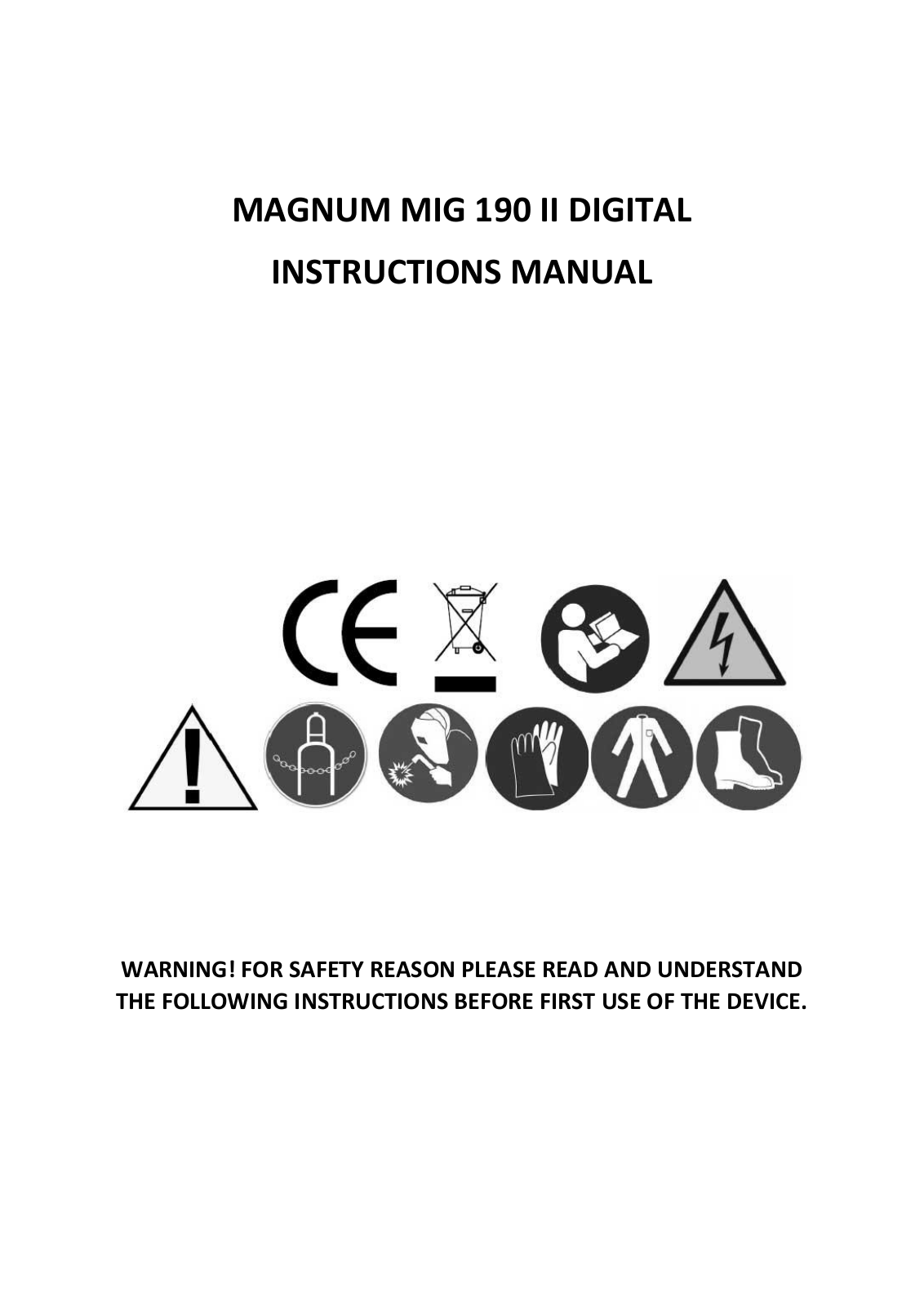 Magnum MIG 190 II DIGITAL Instruction Manual