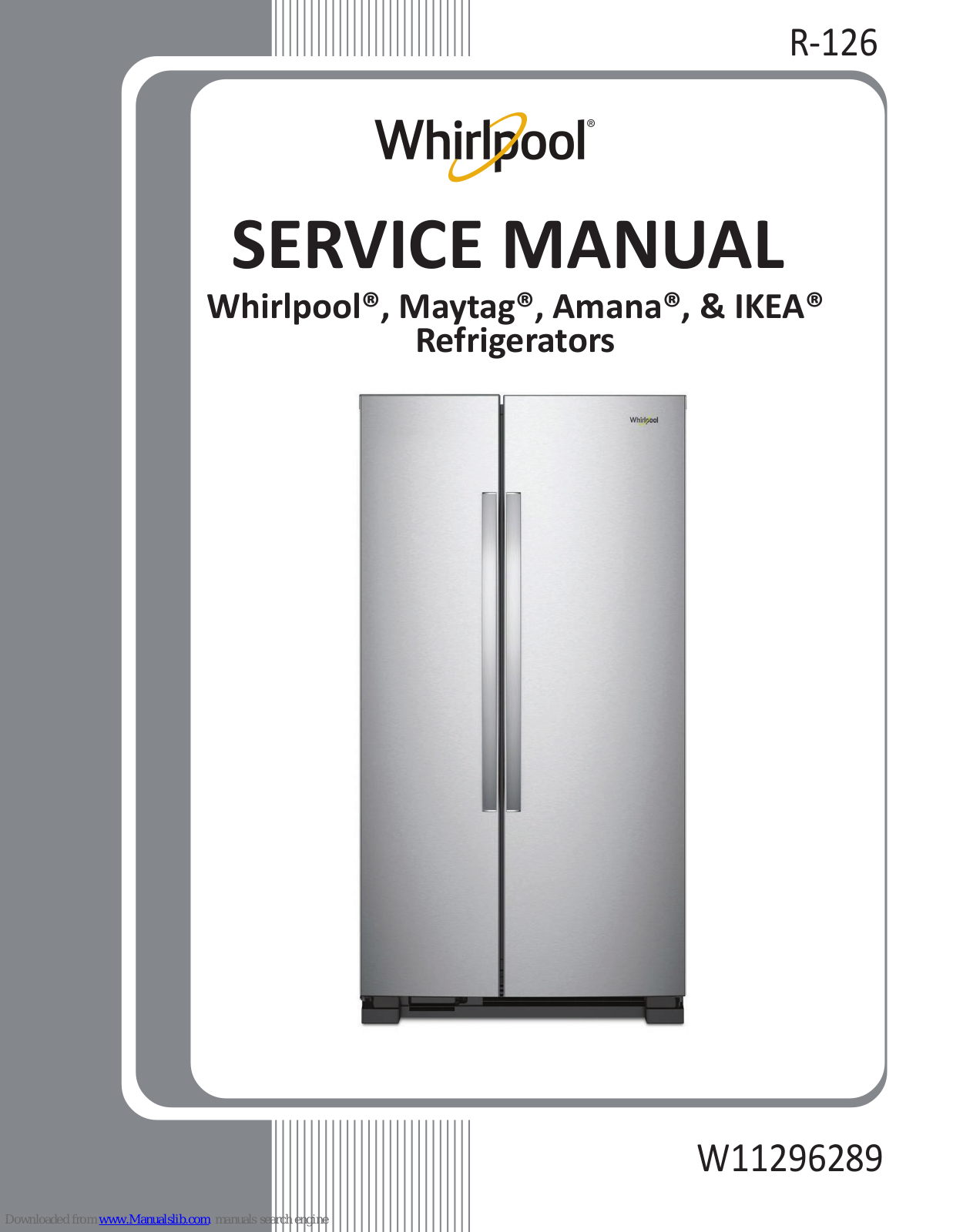 Whirlpool W11296289 Service Manual