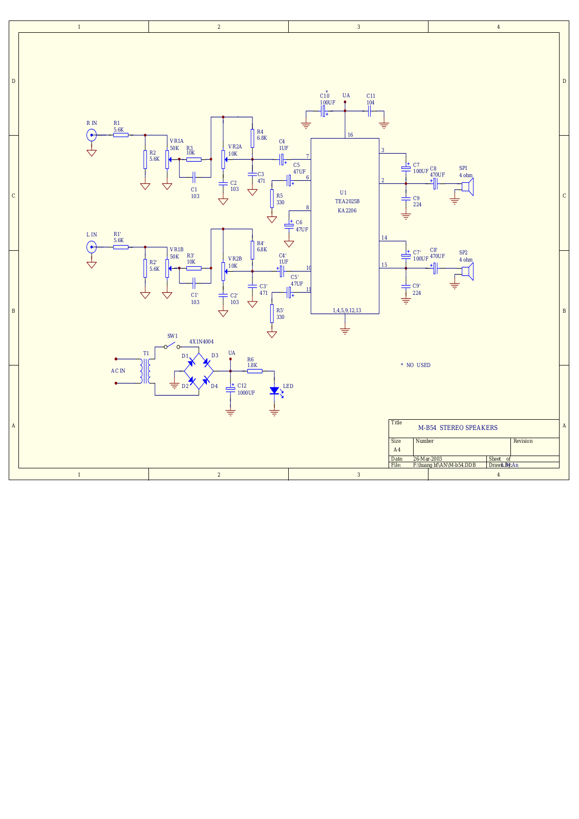 Microlab M-B54 Schematics