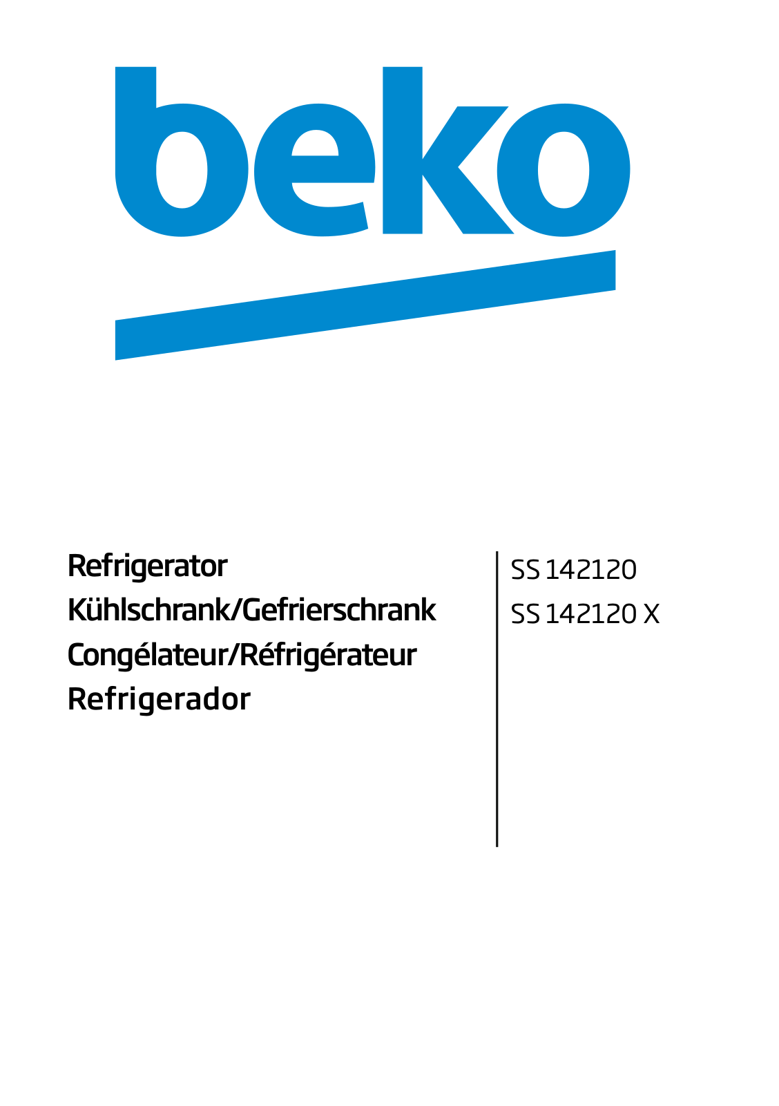 Beko SS 142120, SS 142120 X User manual