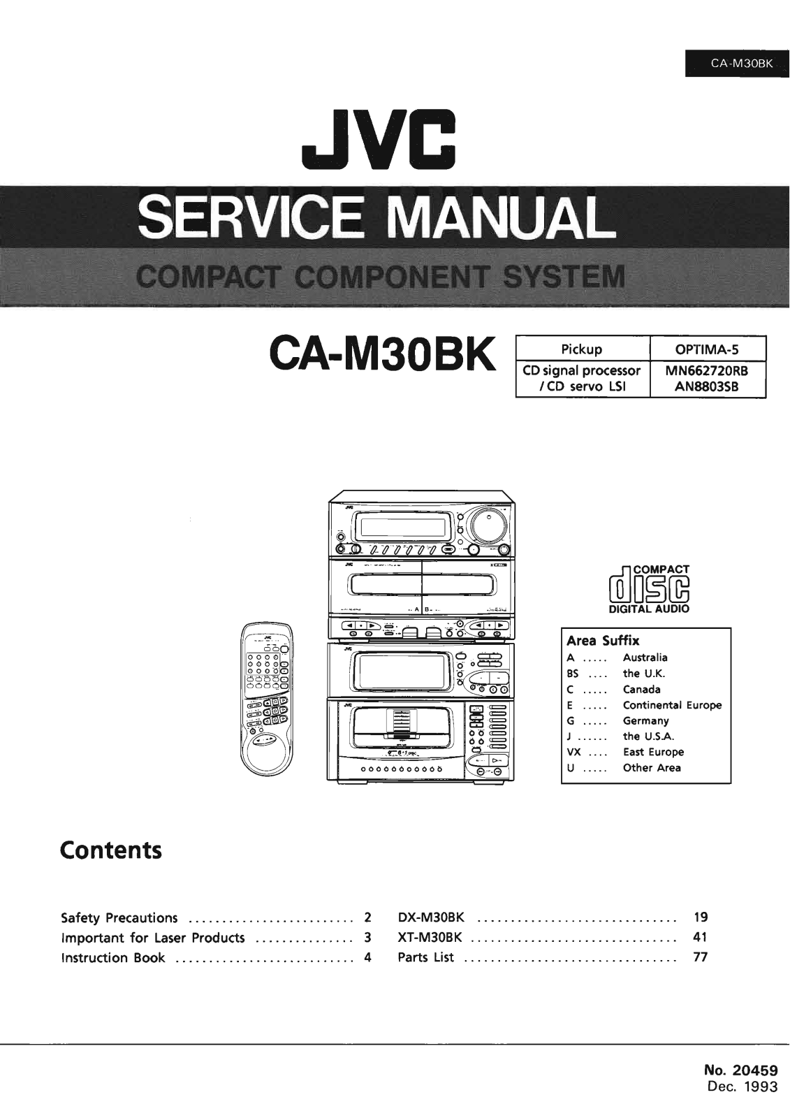 Jvc CA-M30-BK Service Manual