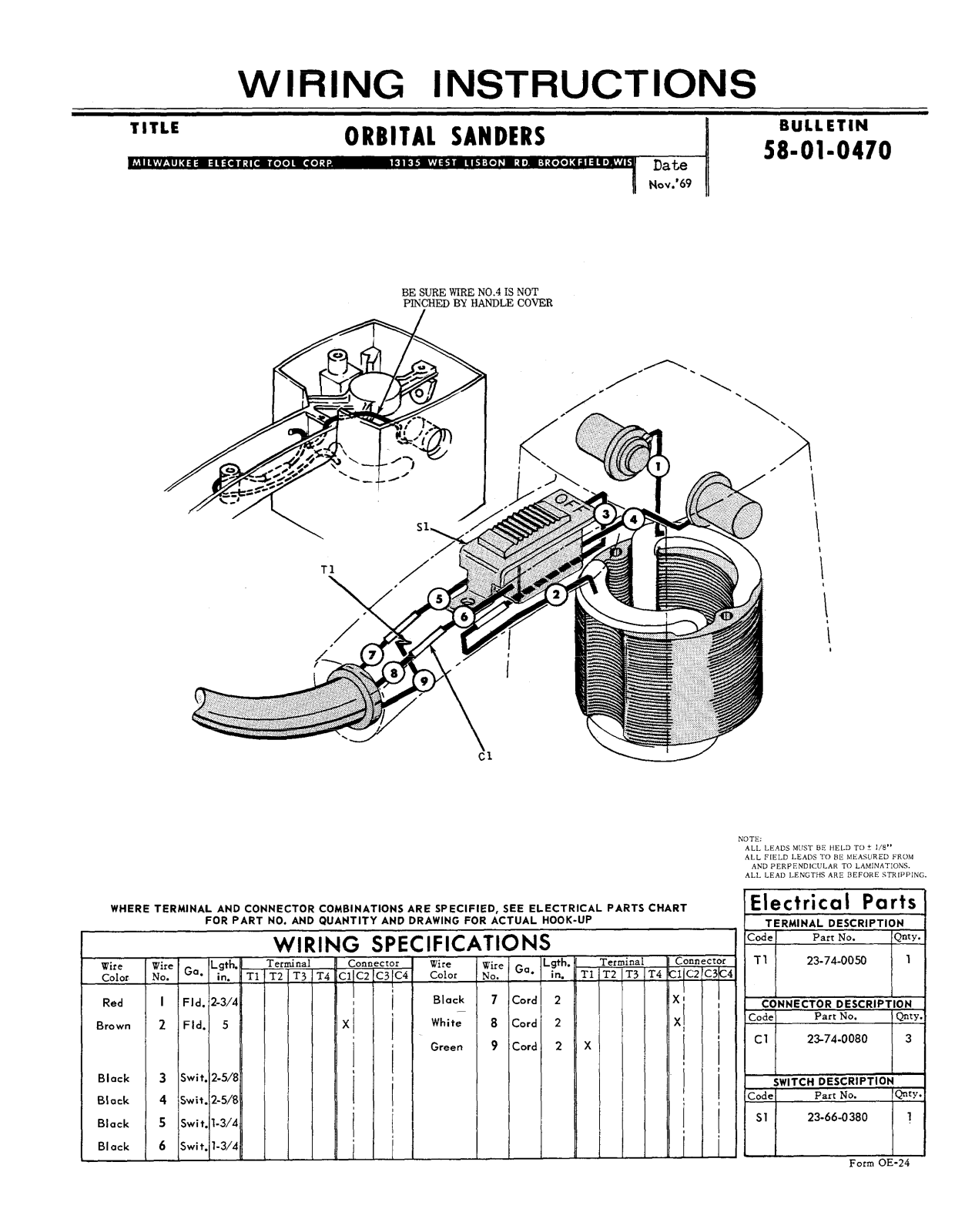 Milwaukee 58-01-0470 User Manual